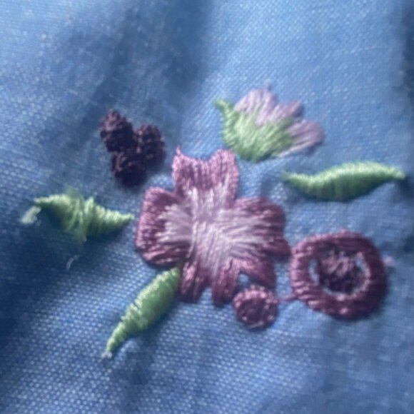 Vtg Embroidered Floral Button-Up Blouse Cottagecore Grandmacore GoldenGirls14/16 - Picture 6 of 13